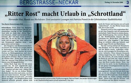 "Ritter Rost macht Urlaub" mit Patricia Prawit / RNZ vom 14.11.08